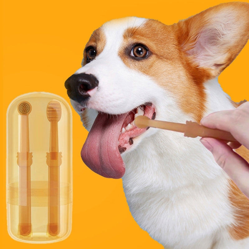 Pet Toothbrush with Tongue Scraper